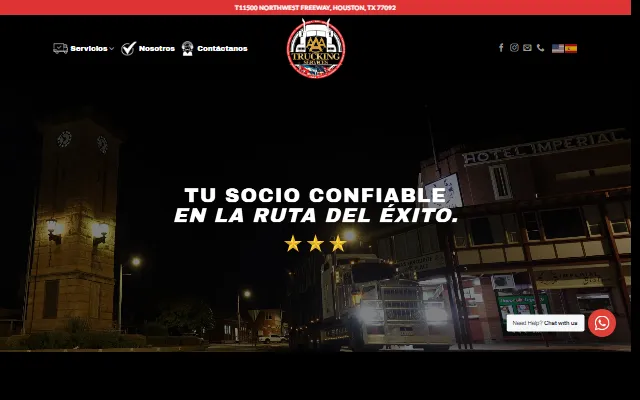 Portada del sitio de AAAA Trucking