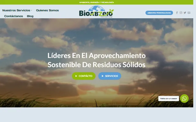 Portada del sitio de Bio Abzero