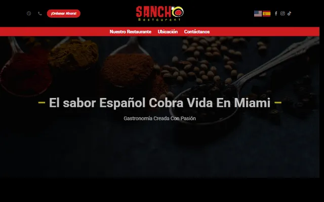 Portada del sitio de Sancho Restaurante
